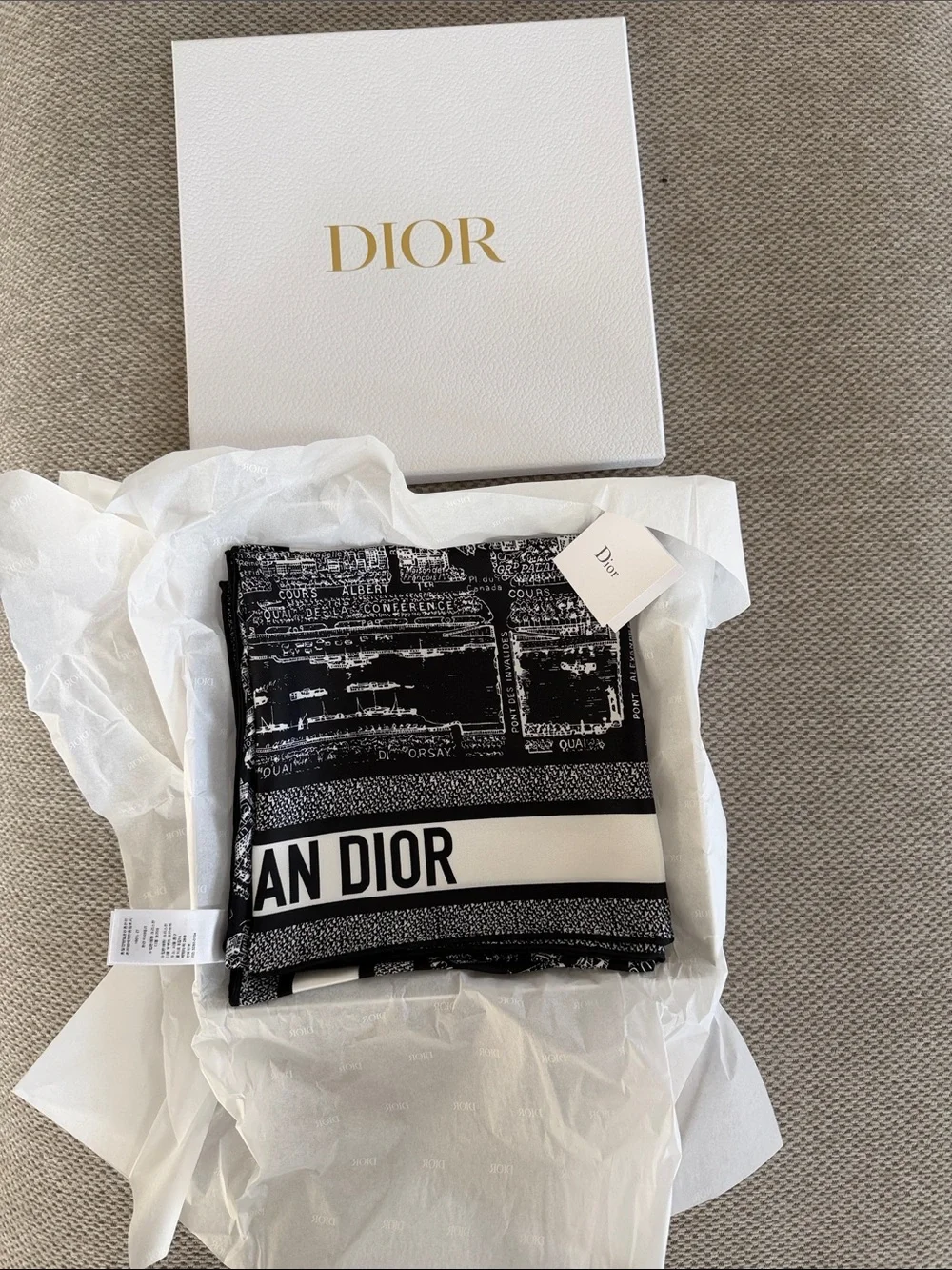 Dior Silk Black and White scarf- NEW